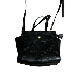 Steve Madden Black Mini Quilted Tote Bag with Crossbody Strap AS IS ZIPPER